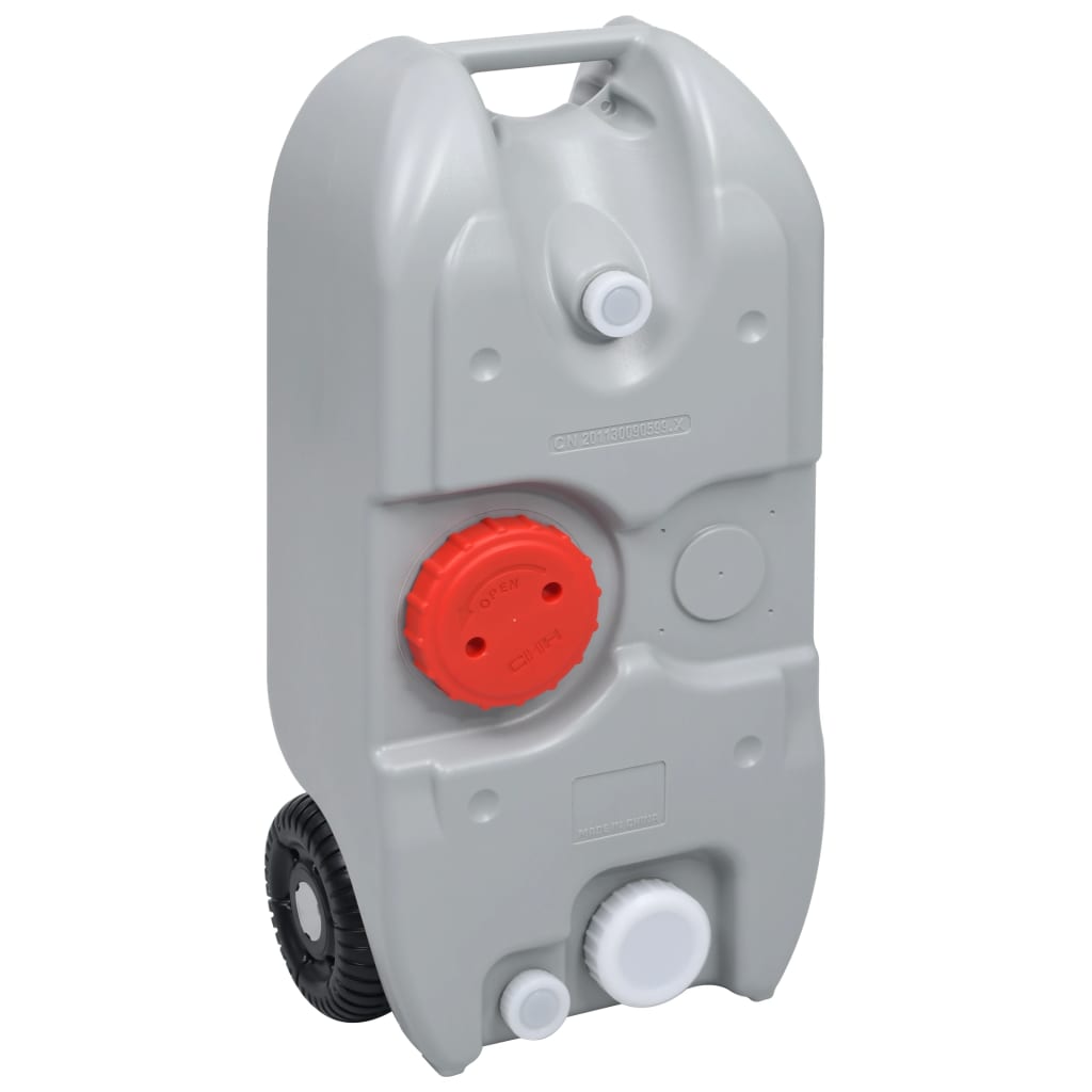 vidaXL Wheeled Water Tank for Camping 40 L Grey