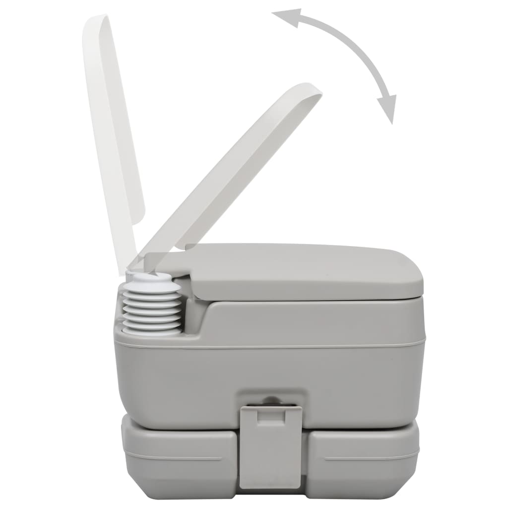 vidaXL Portable Camping Toilet Grey 10+10 L