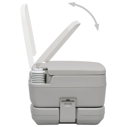 vidaXL Portable Camping Toilet Grey 10+10 L