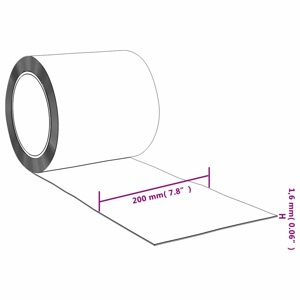 288281 vidaXL Strip Curtain Roll PVC 1,6 mm x 200mm 25 m