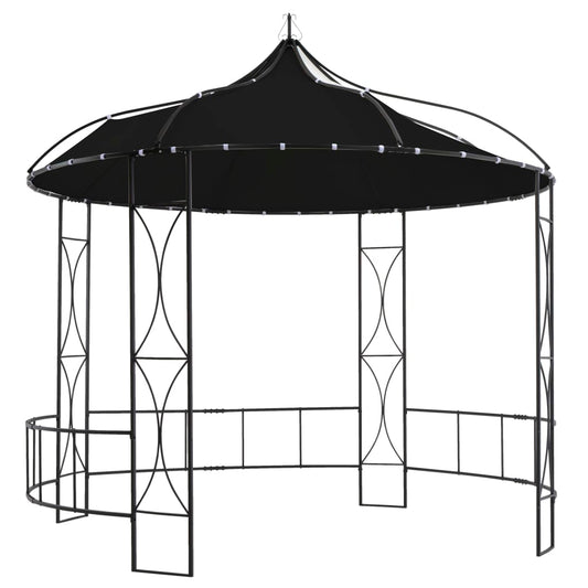vidaXL Gazebo | Anthracite and Black | Powder-coated iron, Polyester | Large