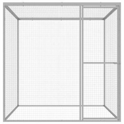 vidaXL Cat Cage 1.5x1.5x1.5 m Galvanised Steel