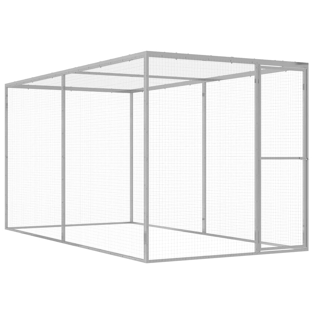 vidaXL Cat Cage | Silver | Galvanised steel | 3x1.5x1.5 metres | Durable