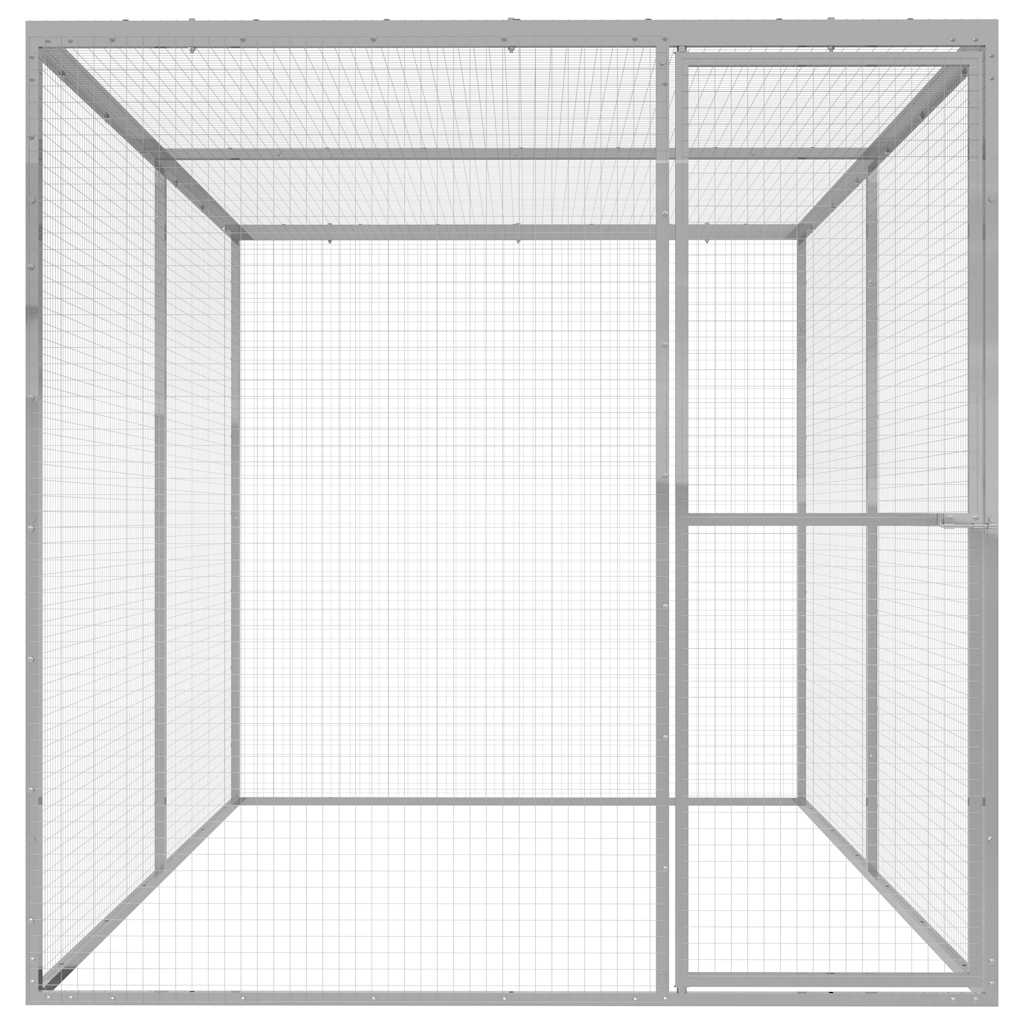 vidaXL Cat Cage | Silver | Galvanised steel | 3x1.5x1.5 metres | Durable