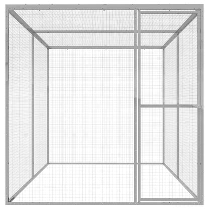 vidaXL Cat Cage | Silver | Galvanised steel | 3x1.5x1.5 metres | Durable