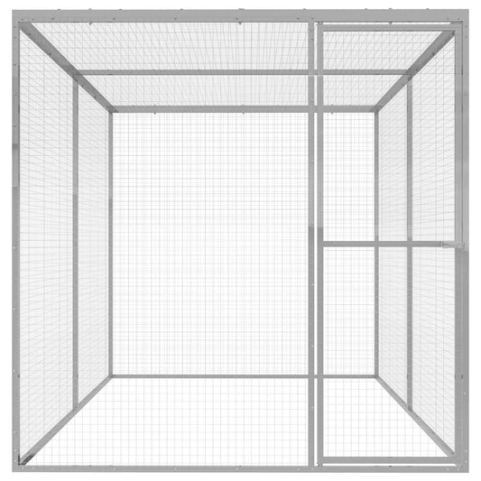 vidaXL Cat Cage | Silver | Galvanised steel | 3x1.5x1.5 metres | Durable