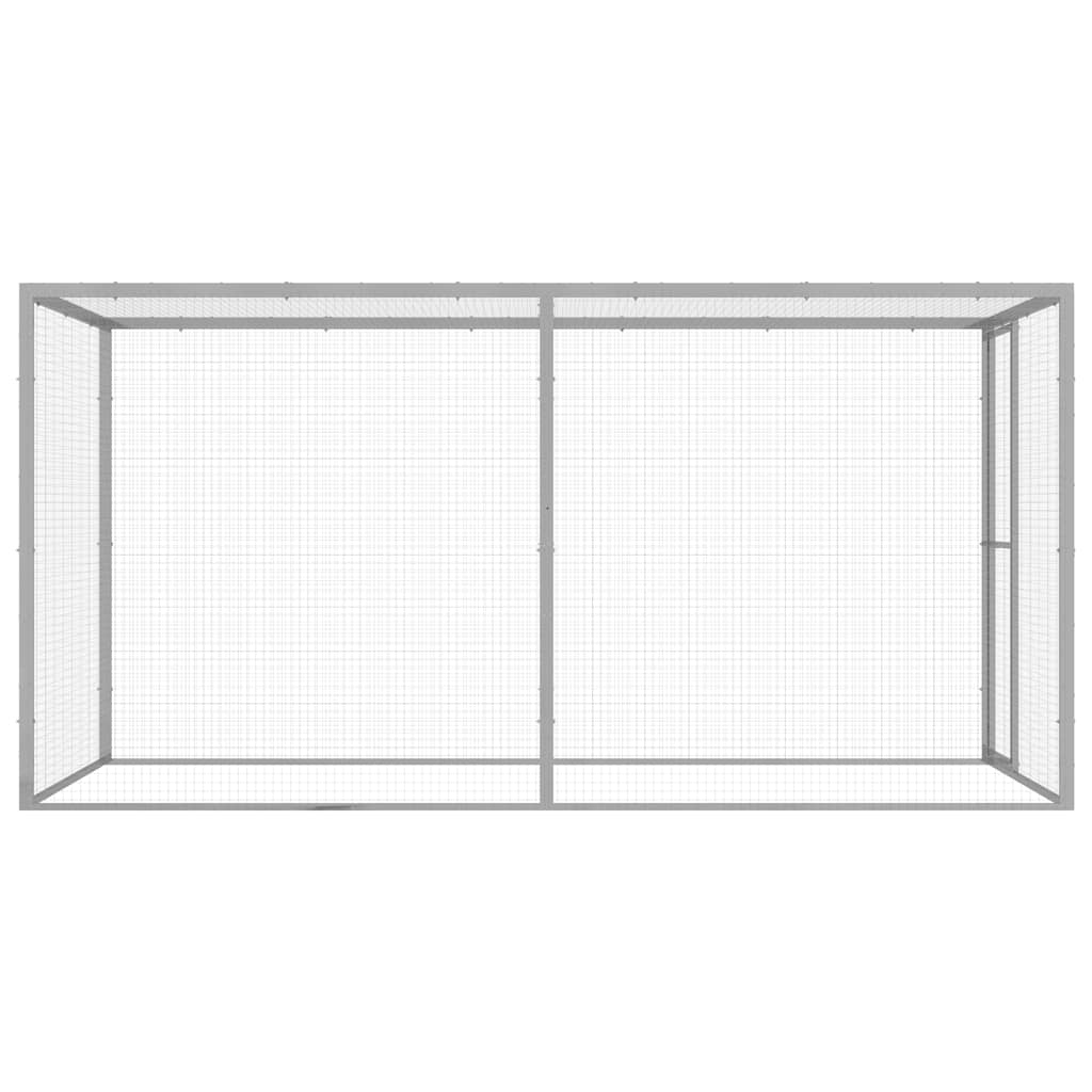 vidaXL Cat Cage | Silver | Galvanised steel | 3x1.5x1.5 metres | Durable