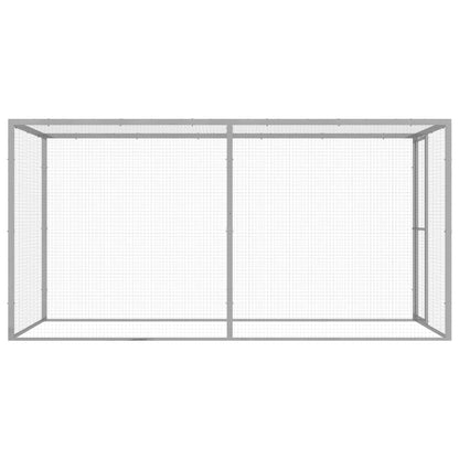 vidaXL Cat Cage | Silver | Galvanised steel | 3x1.5x1.5 metres | Durable