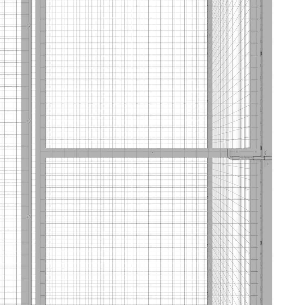 vidaXL Cat Cage | Silver | Galvanised steel | 3x1.5x1.5 metres | Durable
