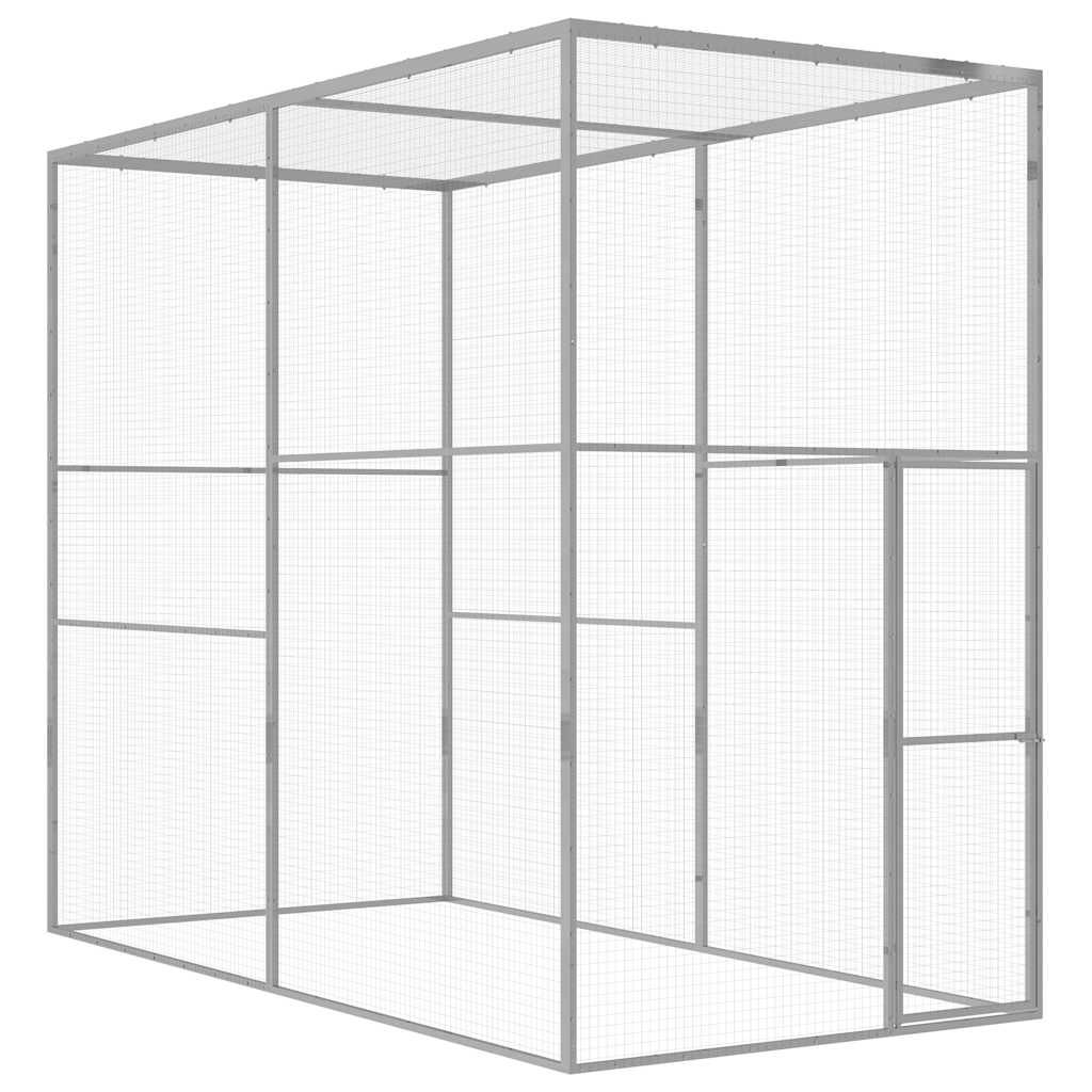 vidaXL Cat Cage 3x1.5x2.5 m Galvanised Steel