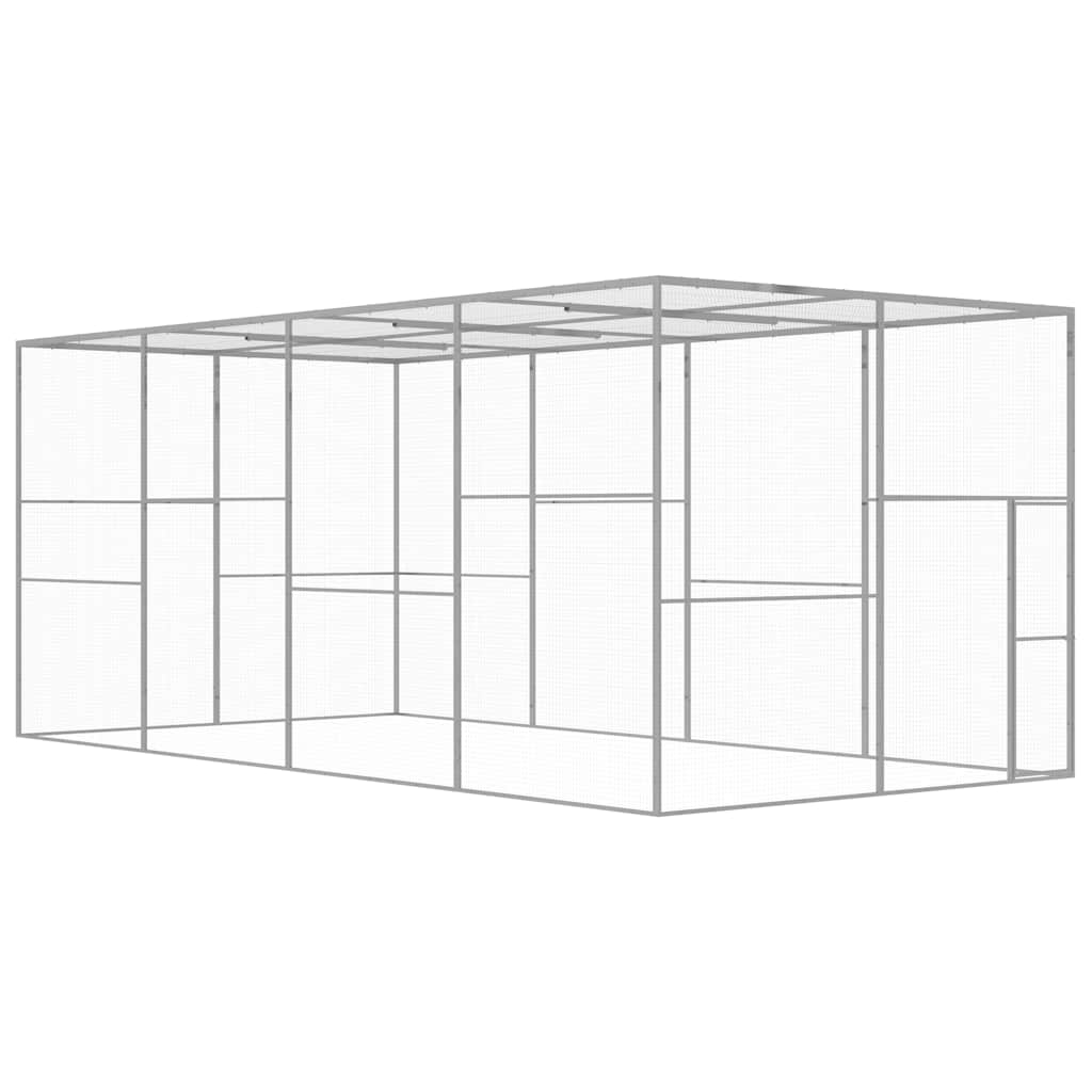 vidaXL Cat Cage | Silver | Galvanised Steel | 6 x 3 x 2.5 m | Durable | Cages