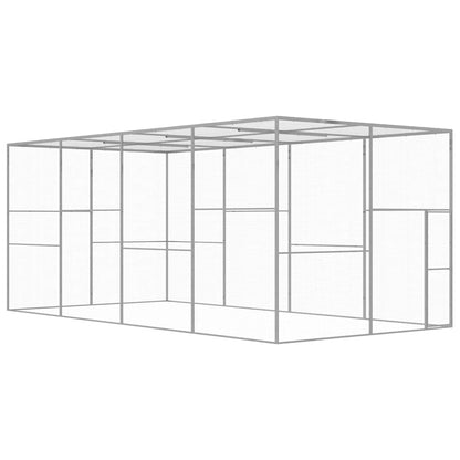 vidaXL Cat Cage | Silver | Galvanised Steel | 6 x 3 x 2.5 m | Durable | Cages