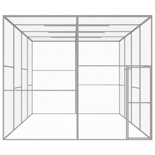 vidaXL Cat Cage | Silver | Galvanised Steel | 6 x 3 x 2.5 m | Durable | Cages