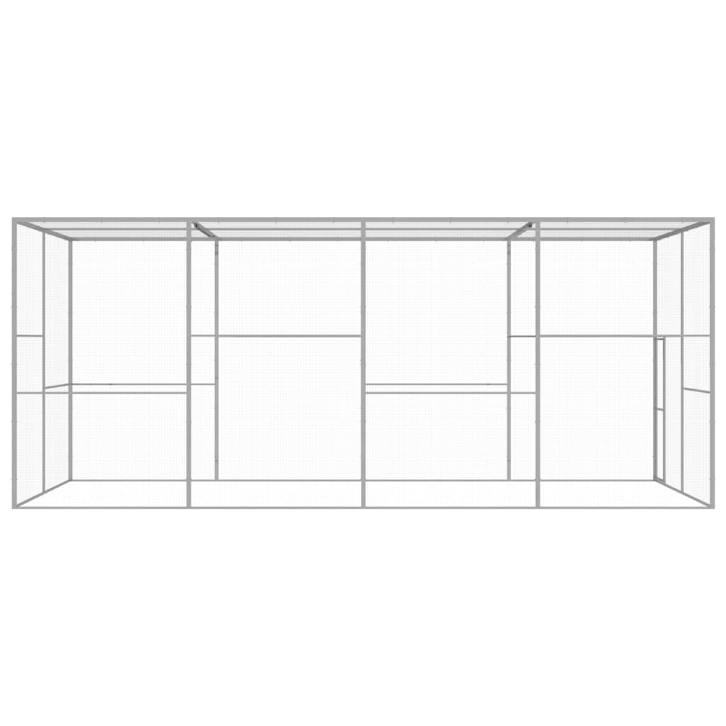 vidaXL Cat Cage | Silver | Galvanised Steel | 6 x 3 x 2.5 m | Durable | Cages