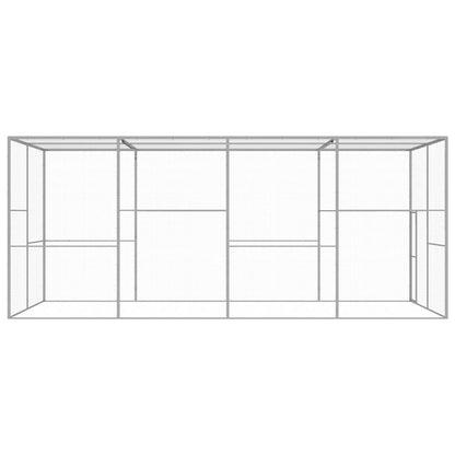 vidaXL Cat Cage | Silver | Galvanised Steel | 6 x 3 x 2.5 m | Durable | Cages