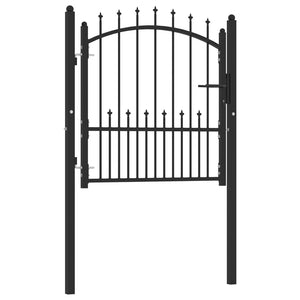 vidaXL Fence Gate with Spikes Steel 100x100 cm Black