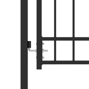 vidaXL Fence Gate with Spikes Steel 100x100 cm Black
