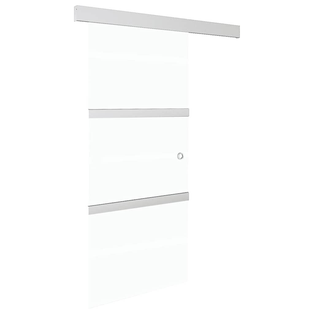 vidaXL Sliding Door ESG Glass and Aluminium 90x212 cm Silver