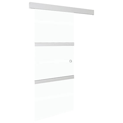 vidaXL Sliding Door ESG Glass and Aluminium 90x212 cm Silver