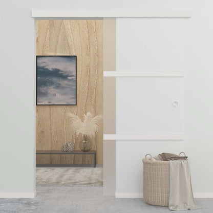vidaXL Sliding Door ESG Glass and Aluminium 90x212 cm Silver