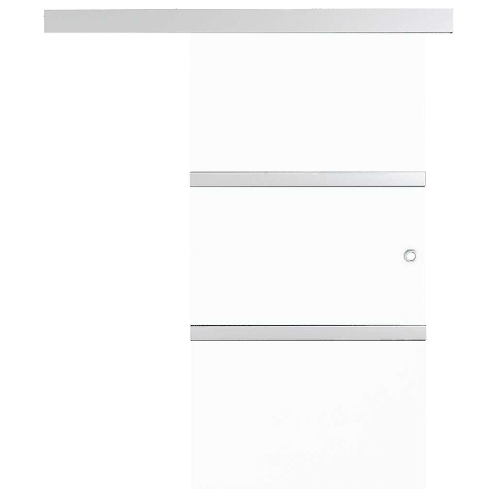 vidaXL Sliding Door ESG Glass and Aluminium 90x212 cm Silver