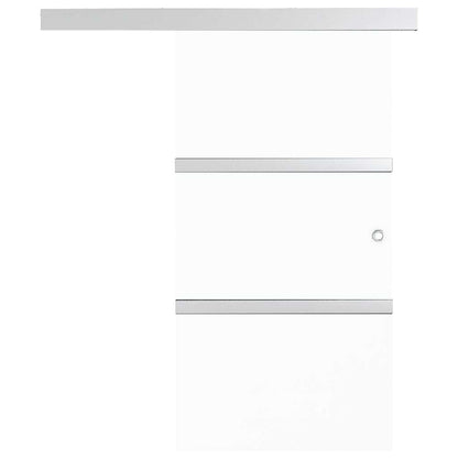 vidaXL Sliding Door ESG Glass and Aluminium 90x212 cm Silver