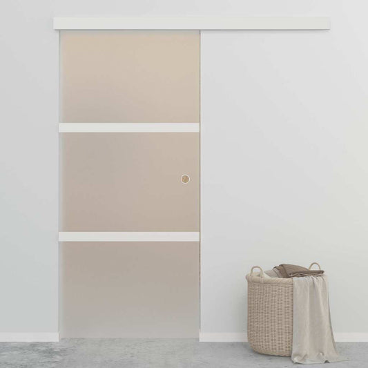 288053 vidaXL Sliding Door ESG Glass and Aluminium 90x212 cm Silver