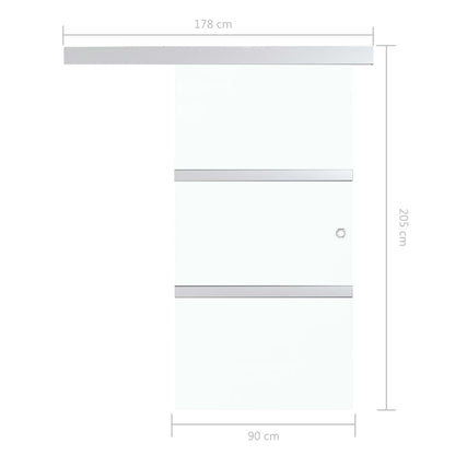 vidaXL Sliding Door with Soft Stops ESG Glass and Aluminium 90x205 cm