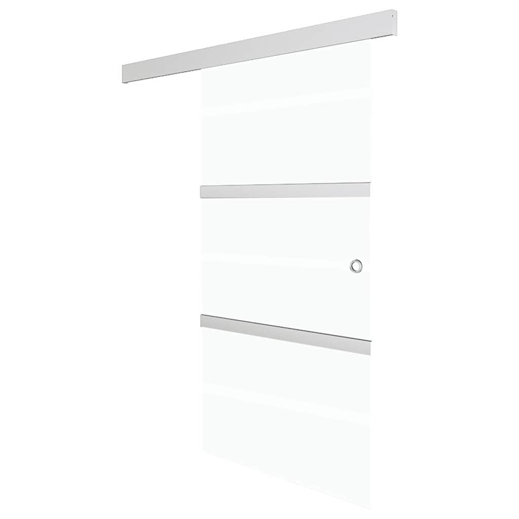vidaXL Sliding Door ESG Glass and Aluminium 76x212 cm Silver