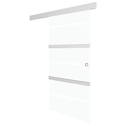 vidaXL Sliding Door ESG Glass and Aluminium 76x212 cm Silver