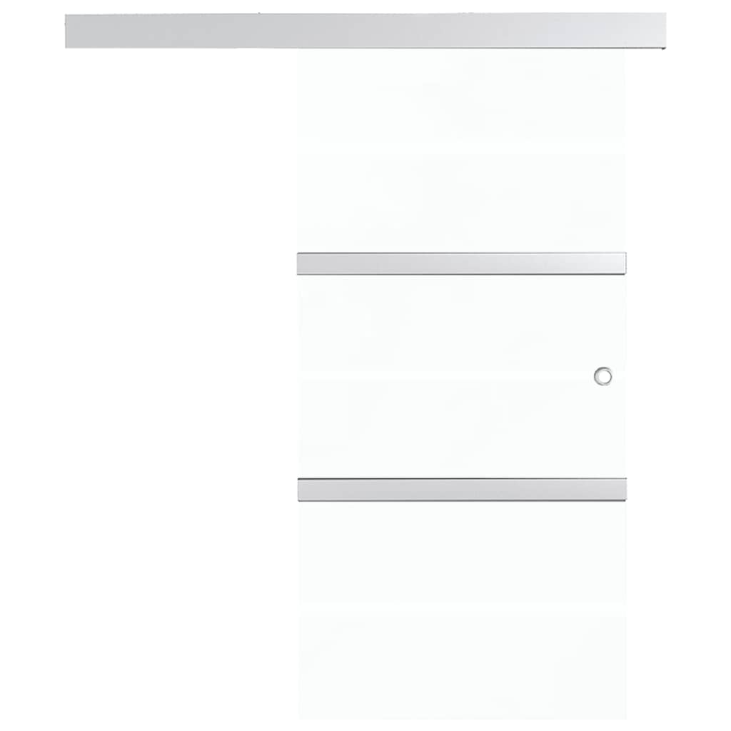 vidaXL Sliding Door ESG Glass and Aluminium 76x212 cm Silver