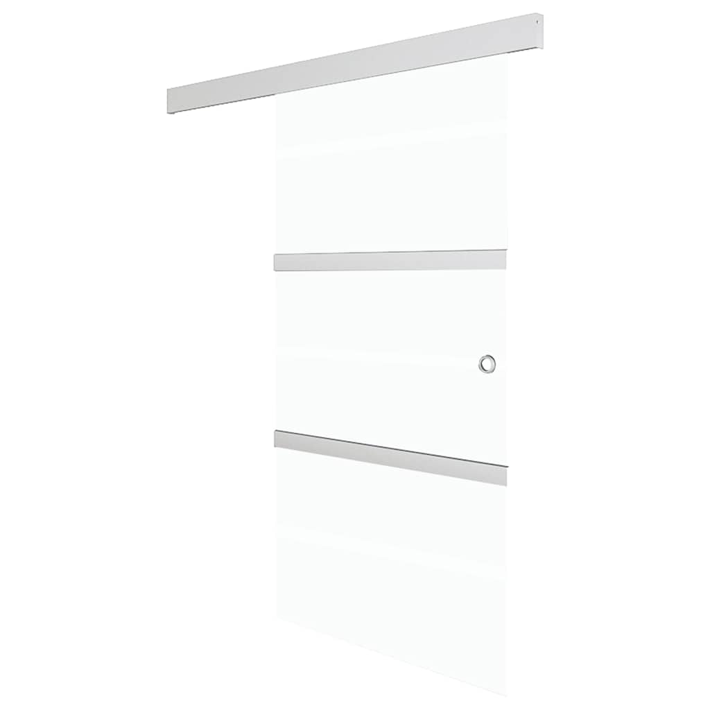 vidaXL Sliding Door ESG Glass and Aluminium 90x205 cm Silver