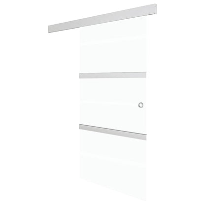 vidaXL Sliding Door ESG Glass and Aluminium 90x205 cm Silver