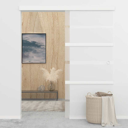 vidaXL Sliding Door ESG Glass and Aluminium 90x205 cm Silver