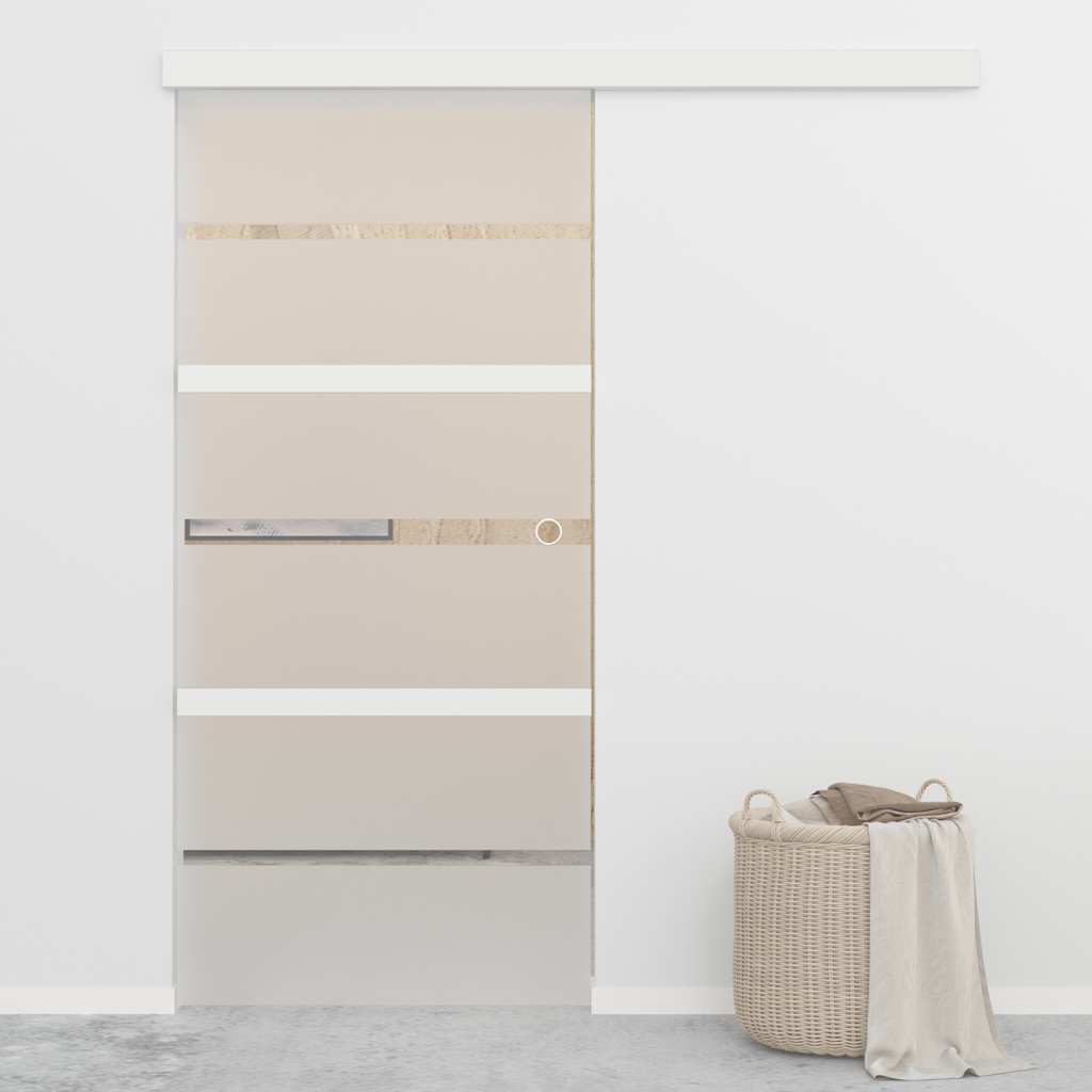 vidaXL Sliding Door ESG Glass and Aluminium 90x205 cm Silver