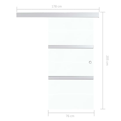 vidaXL Sliding Door with Soft Stops ESG Glass and Aluminium 76x205 cm