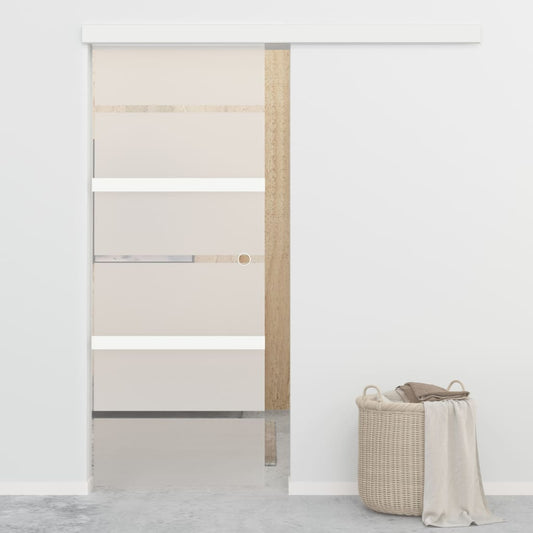 288061 vidaXL Sliding Door with Soft Stops ESG Glass and Aluminium 76x205 cm