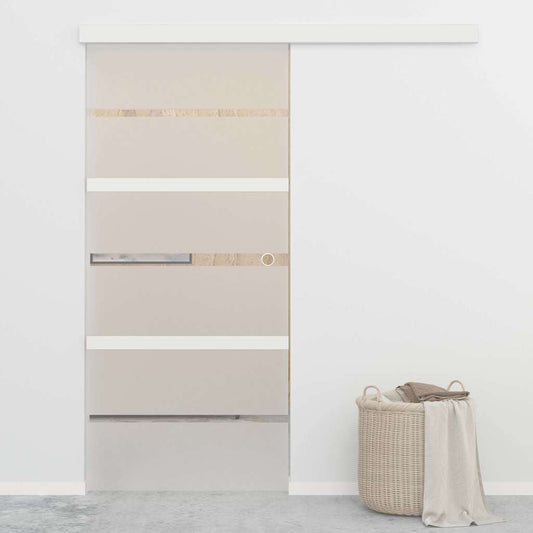 288062 vidaXL Sliding Door with Soft Stops ESG Glass and Aluminium 90x205 cm