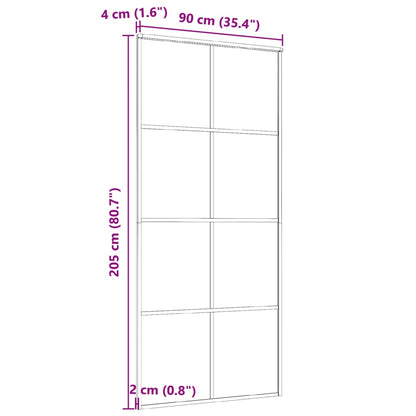 vidaXL Sliding Door Aluminium and ESG Glass 90x205 cm Black