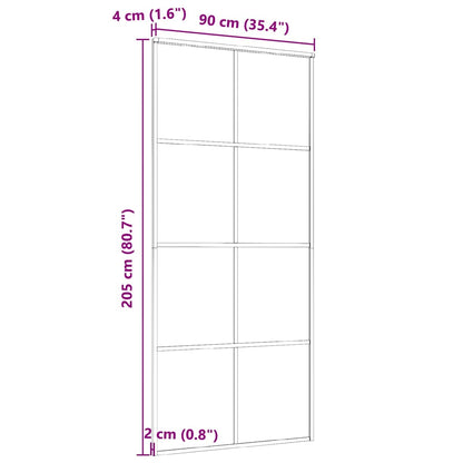 288065 vidaXL Sliding Door Aluminium and ESG Glass 90x205 cm Black