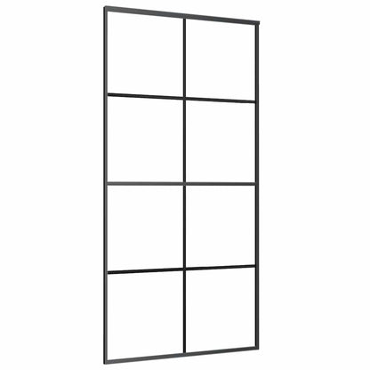 288066 vidaXL Sliding Door Aluminium and ESG Glass 102,5x205 cm Black