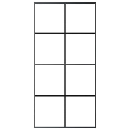 288066 vidaXL Sliding Door Aluminium and ESG Glass 102,5x205 cm Black