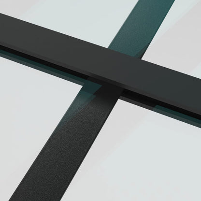 vidaXL Sliding Door Aluminium and ESG Glass 102.5x205 cm Black