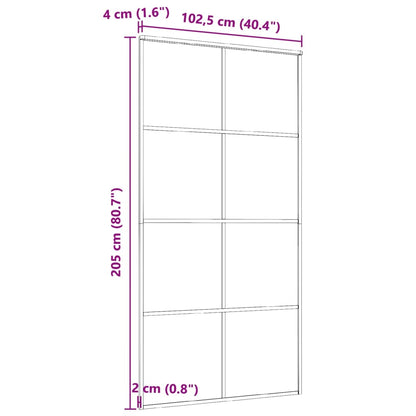vidaXL Sliding Door Aluminium and ESG Glass 102.5x205 cm Black