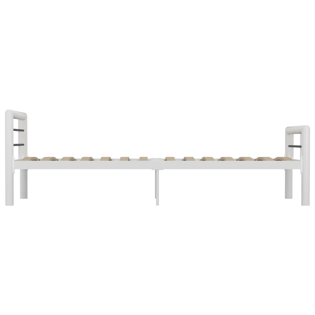 vidaXL Bed Frame without Mattress White and Black Metal 100x200 cm