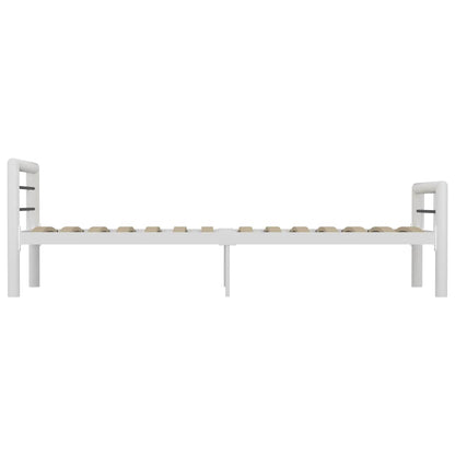 vidaXL Bed Frame without Mattress White and Black Metal 100x200 cm