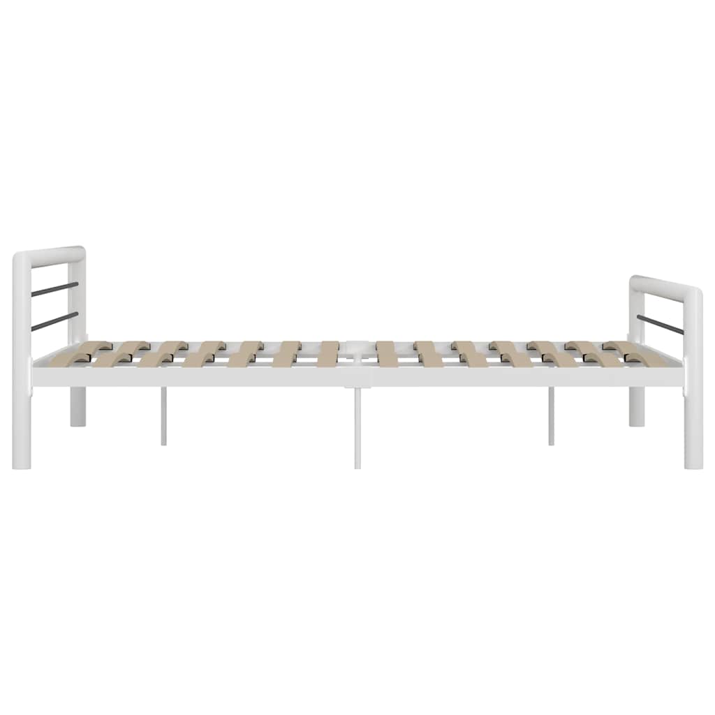 vidaXL Bed Frame | White and Black | Metal | Super King |  Durable  | Bed Frame