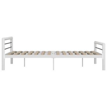 vidaXL Bed Frame | White and Black | Metal | Super King |  Durable  | Bed Frame
