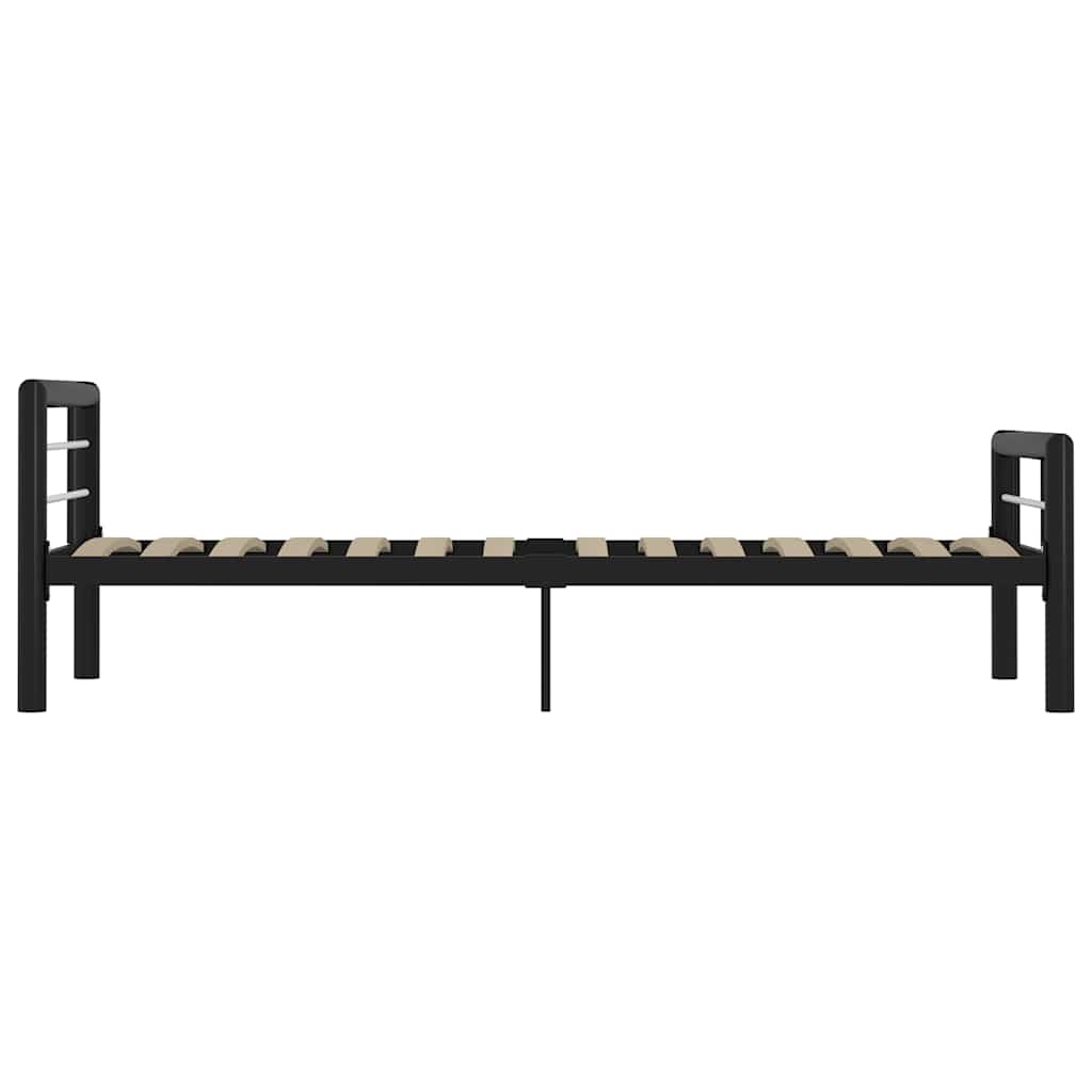 vidaXL Bed Frame without Mattress Black and White Metal 90x200 cm
