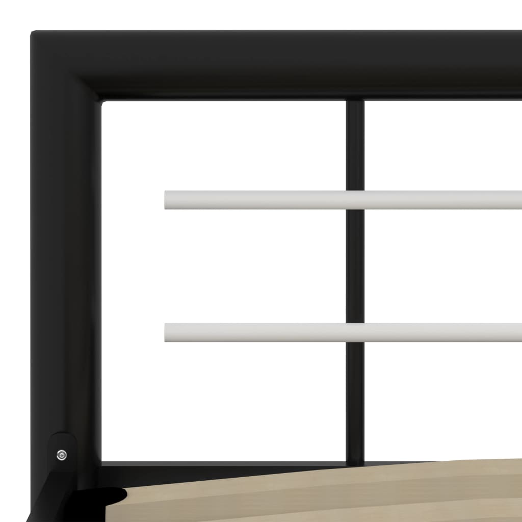 vidaXL Bed Frame | Black and White | Metal | 90 x 200 cm | Bed Frame